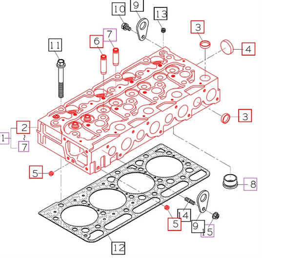 Mahindra Cylinder Head Assembly E6853-A0302 Mahindra Direct Parts
