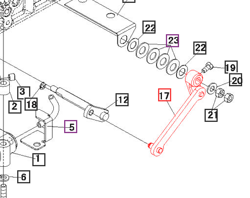 Mahindra Tractor Hydraulic Lift Lever 19471951AG0 Mahindra Direct Parts