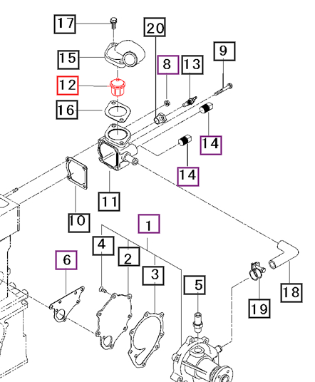 Mahindra Tractor Thermostat 99940005350 Mahindra Direct Parts
