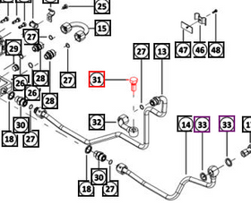 Mahindra Tractor Eye Bolt - Hydraulic Line 007211095L1 Mahindra Direct Parts