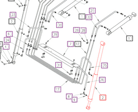 Mahindra Tractor Loader Bucket Cylinder Left Hand 225301 Mahindra Direct Parts