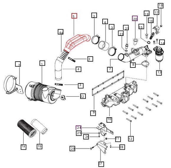 Mahindra Tractor Duct Air Intake E006017177D1 Mahindra Direct Parts