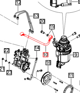 Mahindra Tractor Pipe Fuel Filter To Fuel Injection Pump 006038946V01 Mahindra Direct Parts