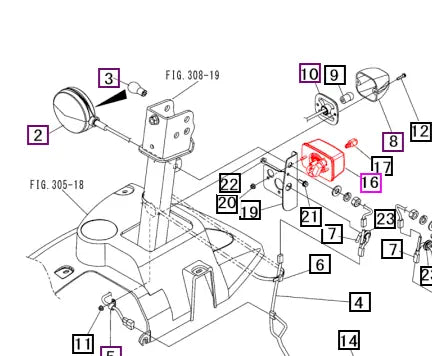 (Sold Out) Mahindra Rectangular Signal Lamp / Light  19013501000 Mahindra