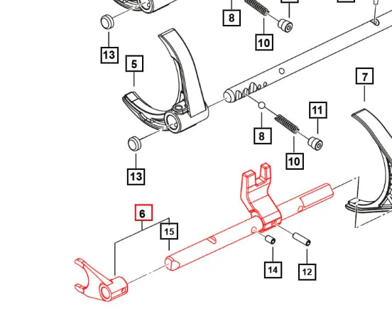 (Sold Out) Mahindra Roxor Rail Fork Assembly - 5th and Reverse For 5th Strut 0703CD1770N Mahindra Direct Parts