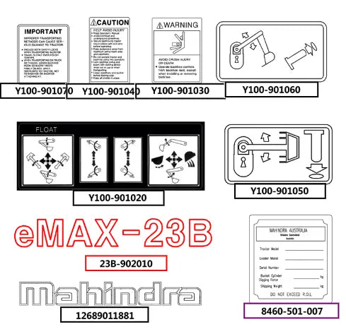 (Sold Out) Mahindra Tractor 23b Model Decal 23B-902010 Mahindra Direct Parts