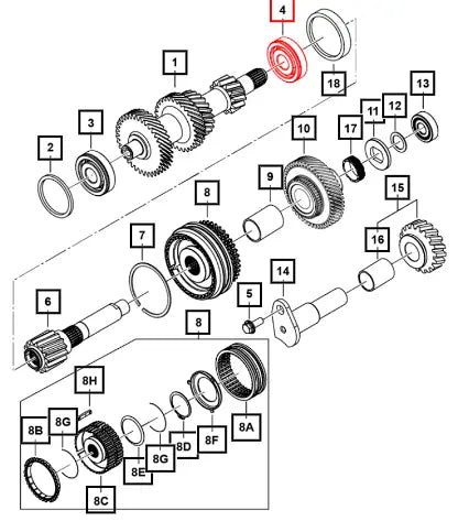 (Sold Out) Mahindra Tractor Bearing Cylindrical Roller Counter Shaft 0703DAD06160N Mahindra Direct Parts