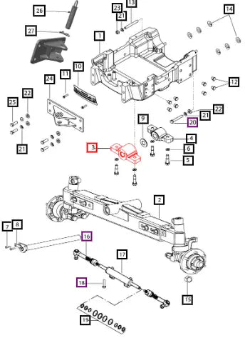 (Sold Out) Mahindra Tractor Bush And Pillow Block Assembly Front 007611272C1 Mahindra Direct Parts