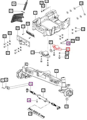 (Sold Out) Mahindra Tractor Bush And Pillow Block Assembly Rear 007611273C1 Mahindra Direct Parts