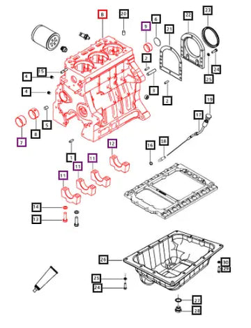 (Sold Out) Mahindra Tractor Crankcase Cpte. W/bushes Caps Consist Of: 006005025D92 Mahindra Direct Parts
