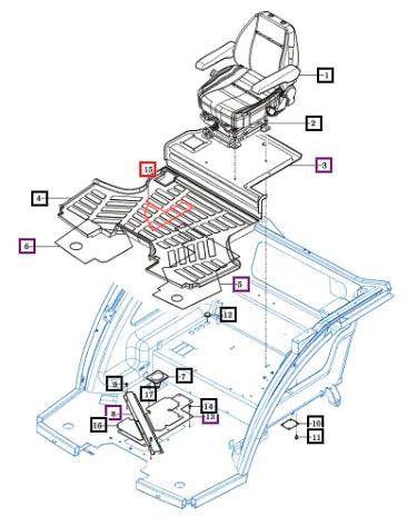 (Sold Out) Mahindra Tractor Damping Pad , Rh/low 15807650030 Mahindra Direct Parts