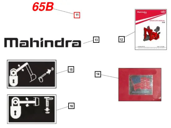 (Sold Out) Mahindra Tractor Decal Model 65b KMW05953330 Mahindra Direct Parts