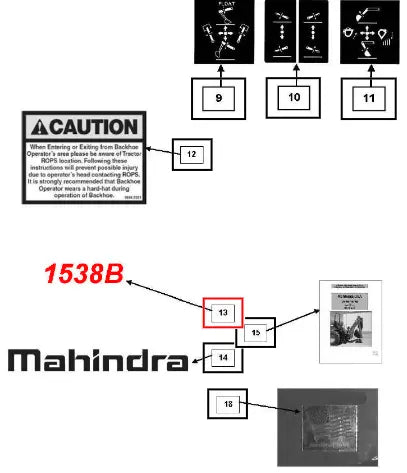 (Sold Out) Mahindra Tractor Decal, Model 1538b KMW05953250 Mahindra Direct Parts