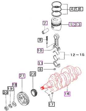 (Sold Out) Mahindra Tractor Engine Crankshaft 31B20-00204 Mahindra