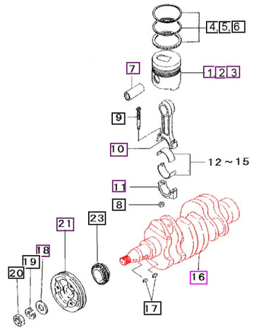 (Sold Out) Mahindra Tractor Engine Crankshaft 31B20-00204 Mahindra