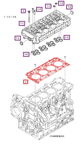 (Sold Out) Mahindra Tractor Gasket, Cylinder Head 400603-00107 Mahindra Direct Parts
