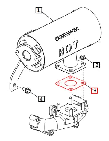 (Sold Out) Mahindra Tractor Gasket, Exhaust Silencer HT27020000A Mahindra Direct Parts