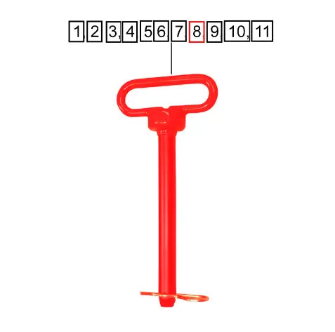 (Sold Out) Mahindra Tractor Hitch Pin, Red 1 X 7-1/2 L1009900112 Mahindra Direct Parts