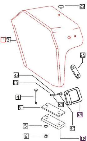 (Sold Out) Mahindra Tractor LH Left Fender 005559271B91 Mahindra