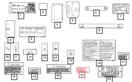 (Sold Out) Mahindra Tractor Label, Low Sulfur 30L93-18100 Mahindra Direct Parts