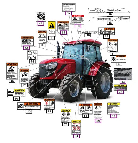 (Sold Out) Mahindra Tractor Label,caution/batt.connection 15899100240 Mahindra Direct Parts