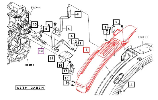 (Sold Out) Mahindra Tractor Lever, Guide Lh 19487713000 Mahindra Direct Parts