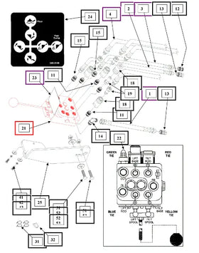 (Sold Out) Mahindra Tractor Loader Hydraulic Valve Single Lever Control KMW05806217 Mahindra Direct Parts