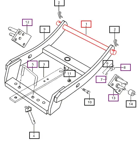 (Sold Out) Mahindra Tractor Pin Drawbar Frame E000704058R2 Mahindra Direct Parts