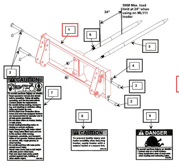 (Sold Out) Mahindra Tractor Pin On Bale Spear Frame KMW13052066 Mahindra Direct Parts