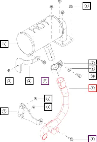 (Sold Out) Mahindra Tractor Pipe Tail Assembly 008024346K11 Mahindra Direct Parts