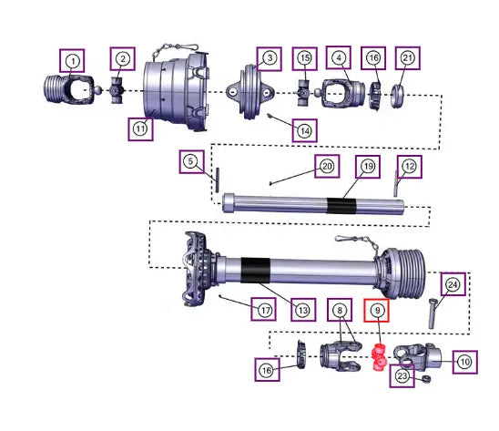 (Sold Out) Mahindra Tractor Rotary Cutter Cross and Bearing L1002000203 Mahindra Direct Parts