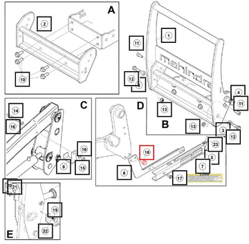 (Sold Out) Mahindra Tractor Screw M6sf M10x25 5052348ALO Mahindra Direct Parts