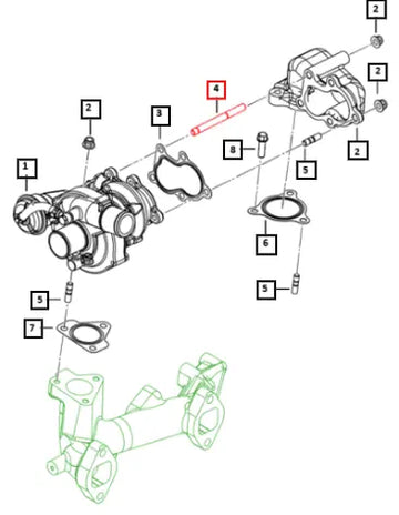 (Sold Out) Mahindra Tractor Stud Exhaust Manifold 110 X 8 0023551 Mahindra Direct Parts