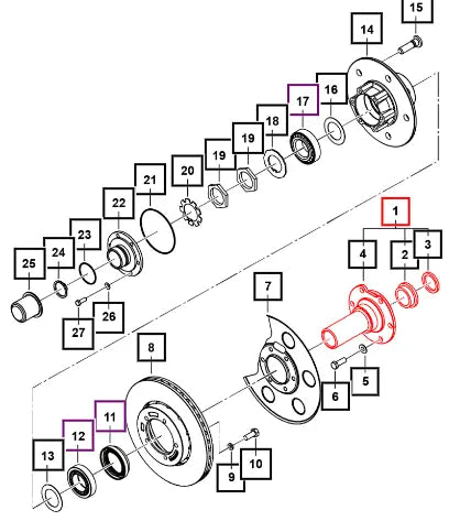 (Sold Out) Mahindra Tractor Thar Spindle Assy Wheel Bearing 0027523 Mahindra Direct Parts