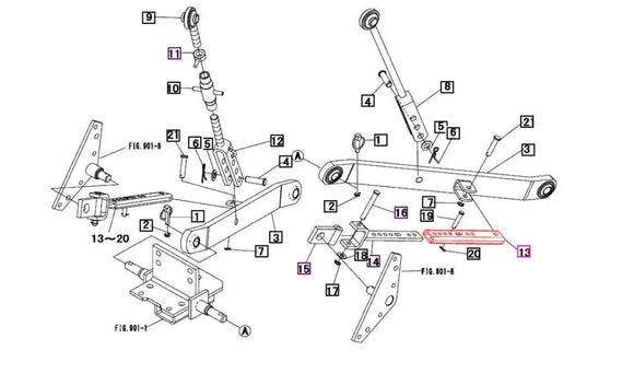 Stabilizer bar Female End for 3 Point Hitch Mahindra