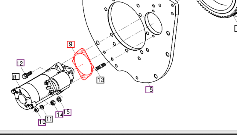 Mahindra Tractor Starter Gasket