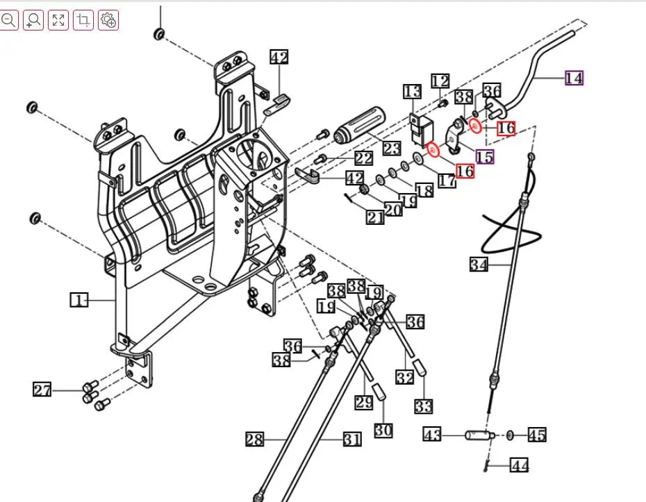 Throttle lever Lining washers EmaxL Mahindra